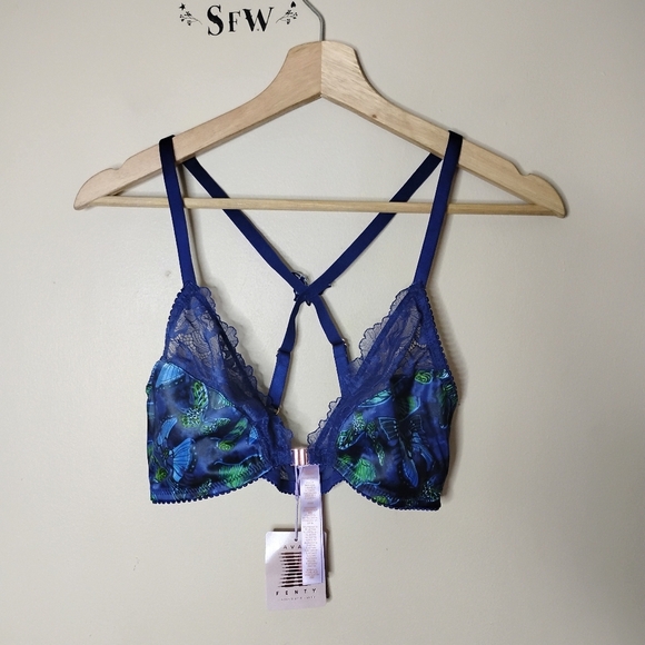 NWT Savage Fenty Butterfly Lace Bralette Size L - Picture 2 of 11